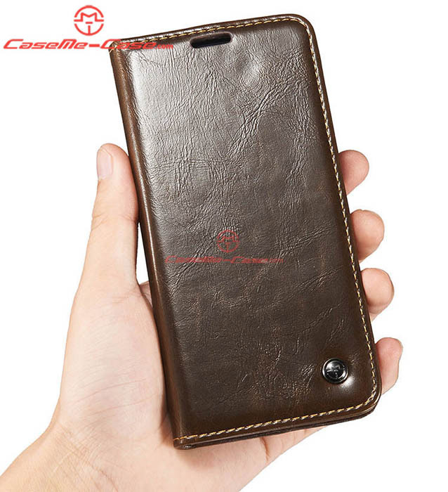 CaseMe 003 Samsung Galaxy S7 Edge Magnetic Flip Leather Wallet Case Brown