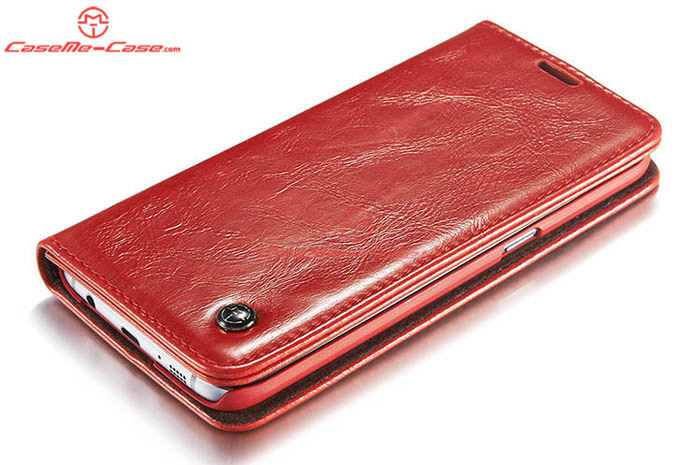 CaseMe 003 Samsung Galaxy S7 Edge Magnetic Flip Leather Wallet Case Red