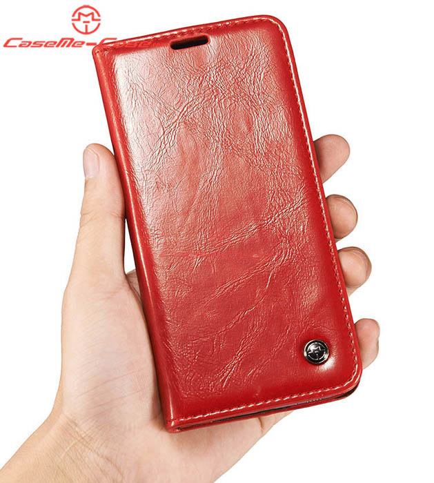 CaseMe 003 Samsung Galaxy S7 Edge Magnetic Flip Leather Wallet Case Red