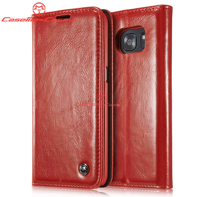 CaseMe 003 Samsung Galaxy S7 Edge Magnetic Flip Leather Wallet Case Red