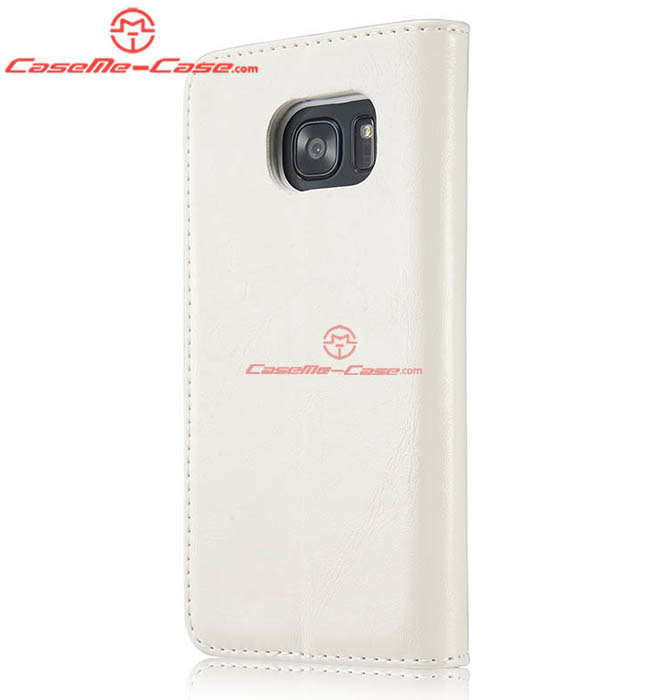 CaseMe 003 Samsung Galaxy S7 Edge Magnetic Flip Leather Wallet Case White