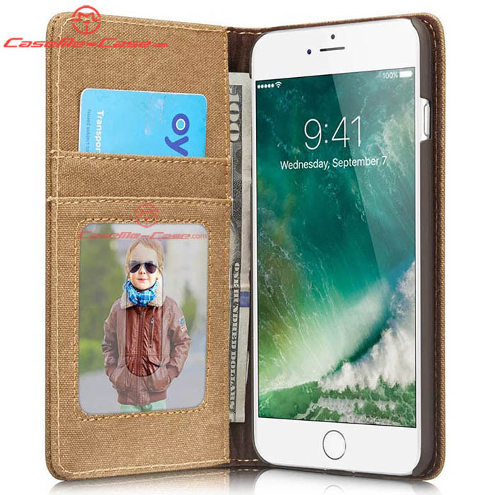 CaseMe 006 iPhone 7 Plus Jeans Leather Stand Wallet Case Blue