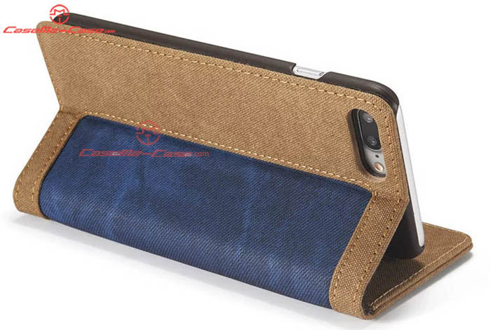 CaseMe 006 iPhone 7 Plus Jeans Leather Stand Wallet Case Blue