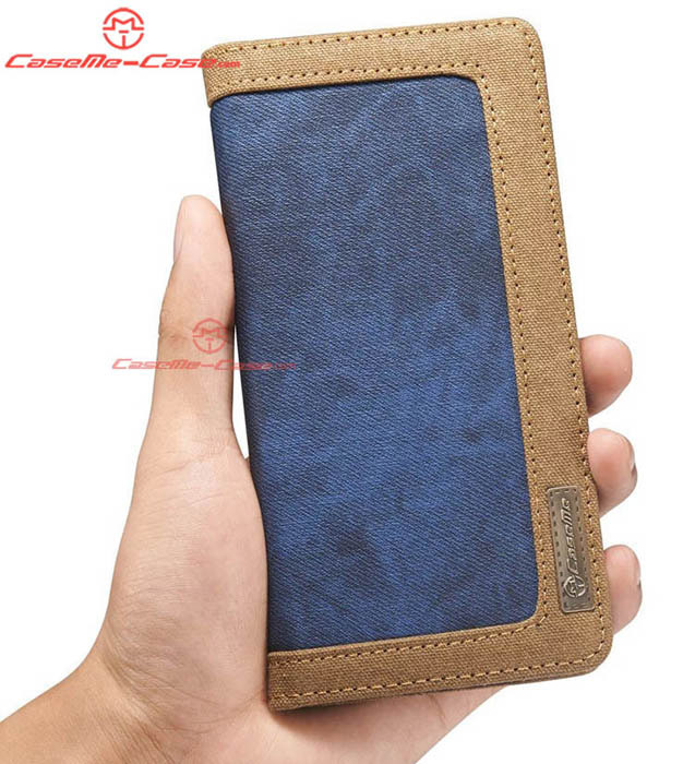 CaseMe 006 iPhone 7 Plus Jeans Leather Stand Wallet Case Blue