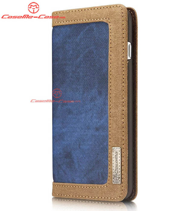 CaseMe 006 iPhone 7 Plus Jeans Leather Stand Wallet Case Blue