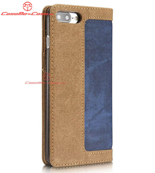 CaseMe 006 iPhone 7 Plus Jeans Leather Stand Wallet Case Blue