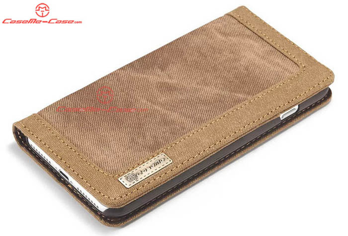 CaseMe 006 iPhone 7 Plus Jeans Leather Stand Wallet Case Brown