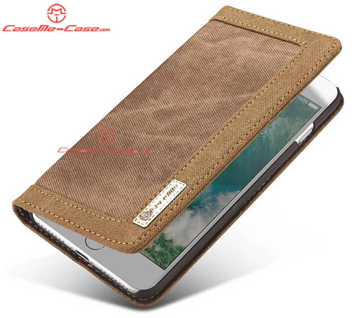 CaseMe 006 iPhone 7 Plus Jeans Leather Stand Wallet Case Brown