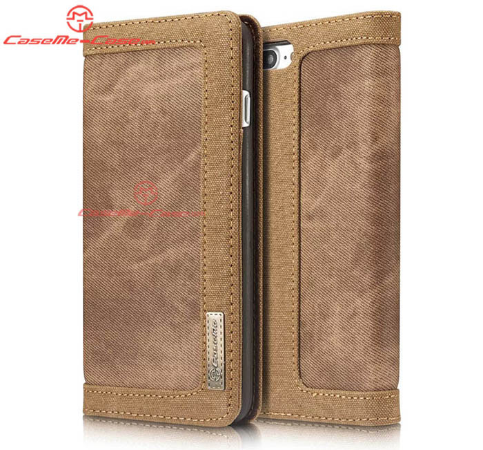 CaseMe 006 iPhone 7 Plus Jeans Leather Stand Wallet Case Brown