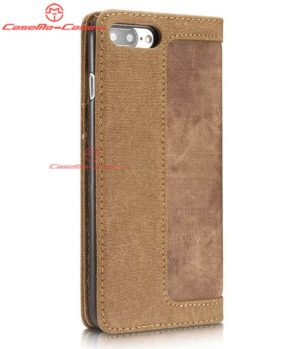 CaseMe 006 iPhone 7 Plus Jeans Leather Stand Wallet Case Brown