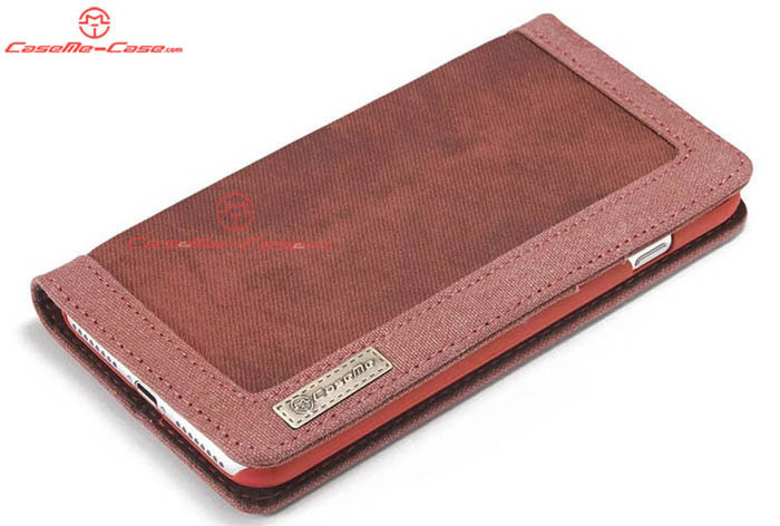 CaseMe 006 iPhone 7 Plus Jeans Leather Stand Wallet Case Red