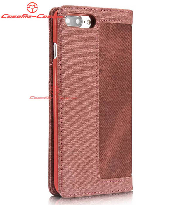 CaseMe 006 iPhone 7 Plus Jeans Leather Stand Wallet Case Red