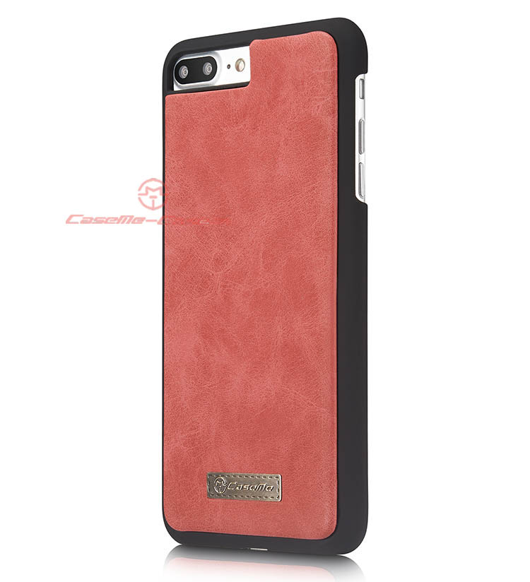 CaseMe 007 iPhone 7 Plus Zipper Wallet Detachable 2 in 1 Flip Case Red