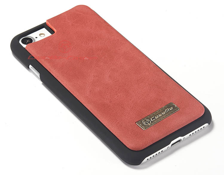 CaseMe 007 iPhone 7 Zipper Wallet Detachable 2 in 1 Flip Case Red