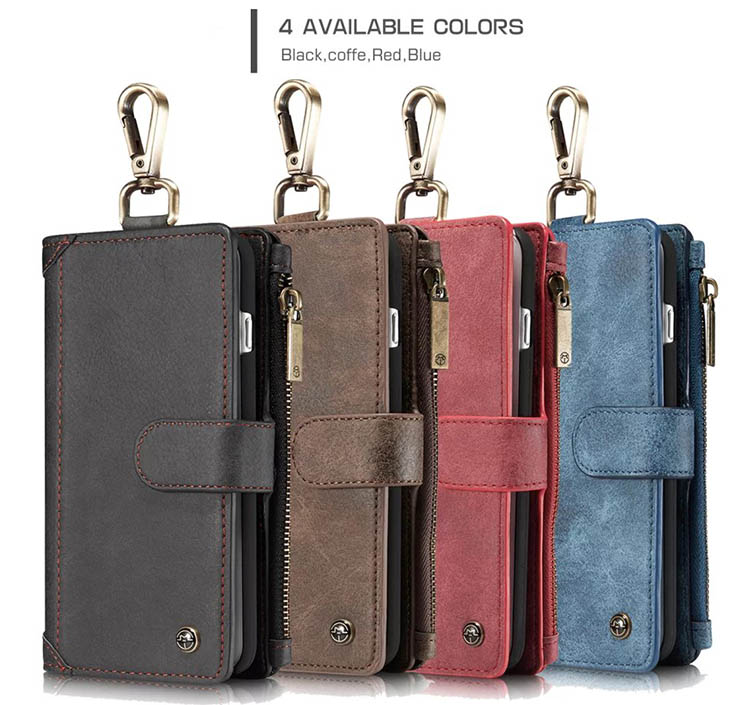 CaseMe 009 iPhone 7 Plus Metal Buckle Zipper Wallet Detachable Folio Case