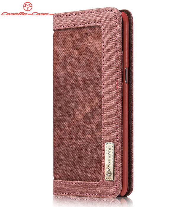 CaseMe Samsung Galaxy S8 Plus Canvas Leather Stand Wallet Case Red