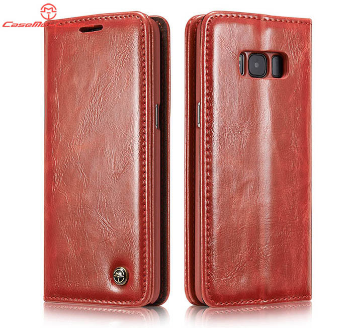 CaseMe Samsung Galaxy S8 Plus Magnetic Flip PU Leather Wallet Case Red