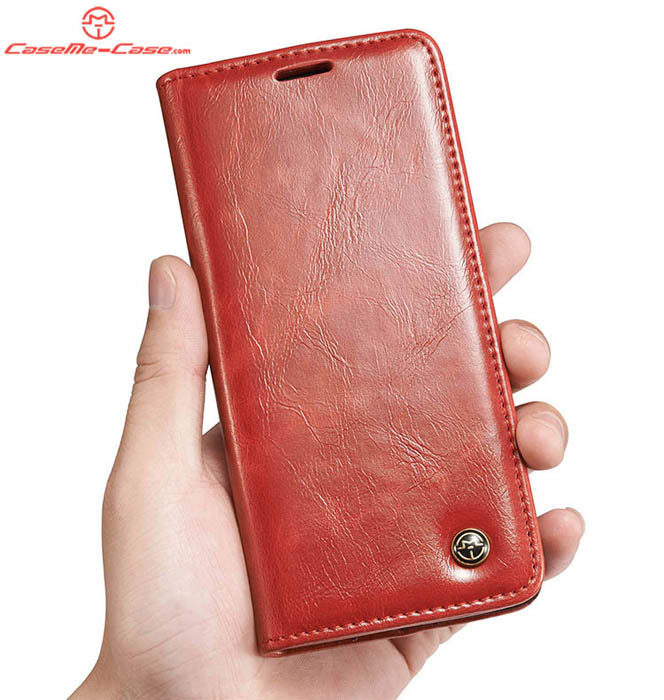 CaseMe Samsung Galaxy S8 Plus Magnetic Flip PU Leather Wallet Case Red