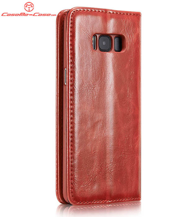 CaseMe Samsung Galaxy S8 Plus Magnetic Flip PU Leather Wallet Case Red