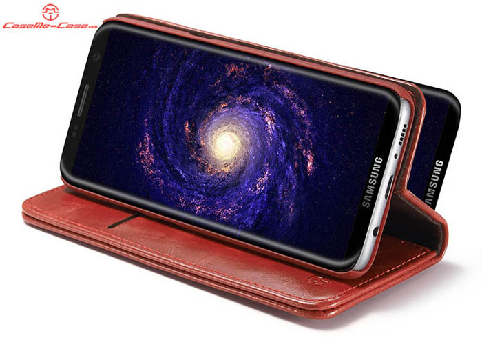 CaseMe Samsung Galaxy S8 Plus Magnetic Flip PU Leather Wallet Case Red