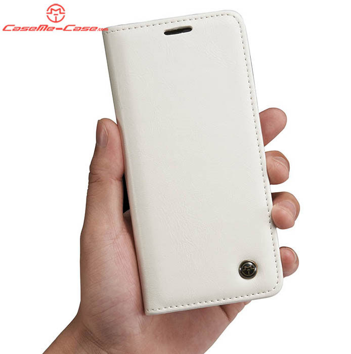 CaseMe Samsung Galaxy S8 Plus Magnetic Flip PU Leather Wallet Case White