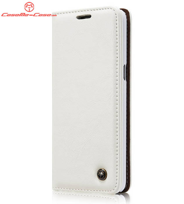 CaseMe Samsung Galaxy S8 Plus Magnetic Flip PU Leather Wallet Case White