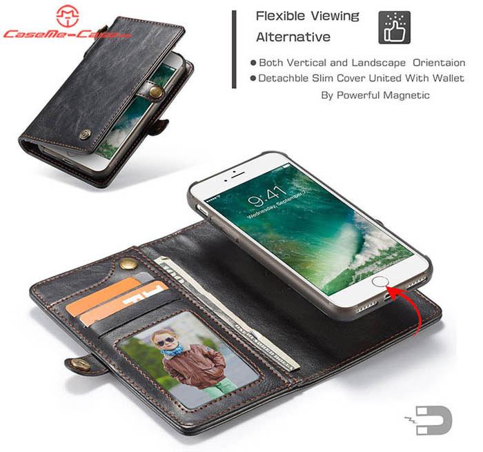 CaseMe iPhone 7 Wallet Detachable Wrist Strap Case