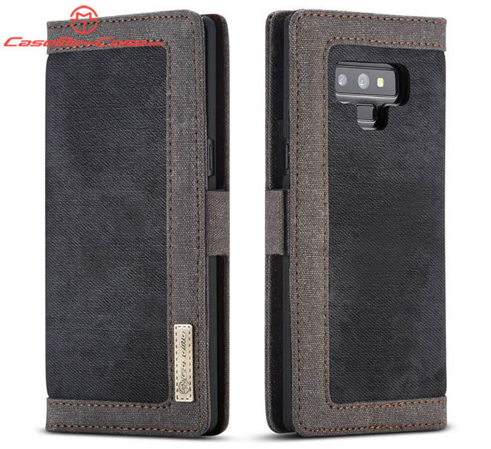 CaseMe Samsung Galaxy Note 9 Canvas Leather Wallet Magnetic Case