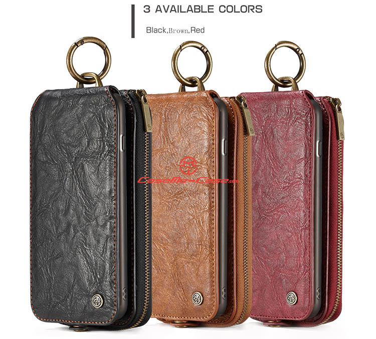 CaseMe iPhone 6 Plus Zipper Wallet Magnetic Detachable Flip Leather Case