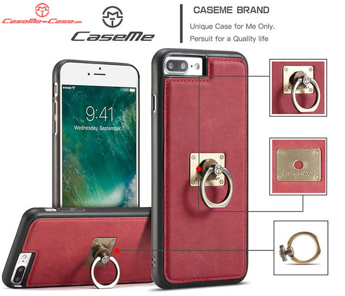 CaseMe iPhone 7 Plus Detachable Finger Ring TPU PC Back Cover Case