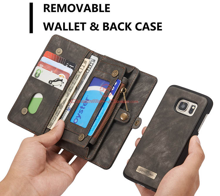 CaseMe Samsung Galaxy S7 Detachable 2 in 1 Zipper Wallet Folio Case