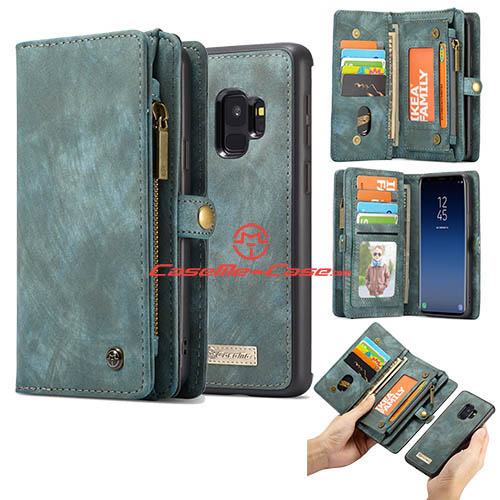 CaseMe Samsung Galaxy S9 Detachable Zipper Wallet Case Green