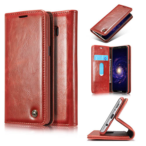 CaseMe Samsung Galaxy S8 Magnetic Flip PU Leather Wallet Case Red