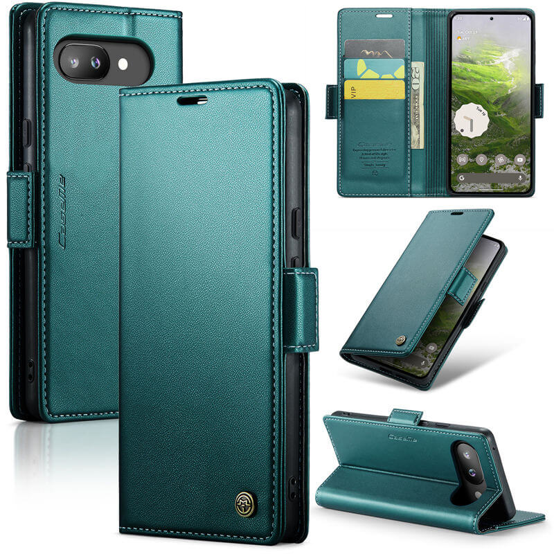 CaseMe Google Pixel 9A Wallet RFID Blocking Magnetic Buckle Case Green