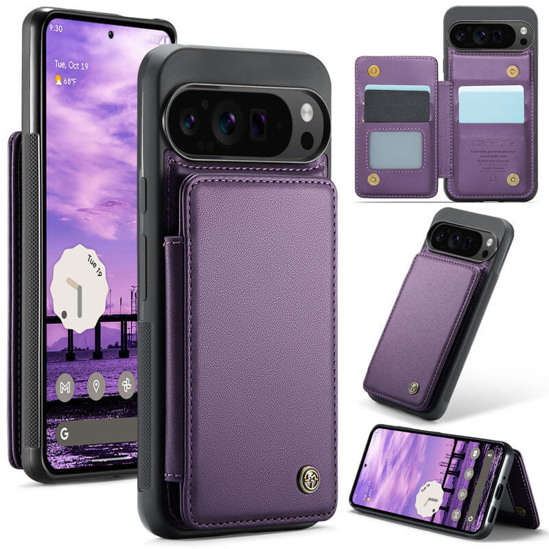 CaseMe Google Pixel 9 Pro XL RFID Blocking Card Holder Case Purple