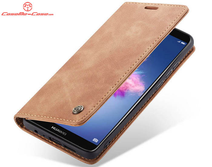 CaseMe Huawei P Smart Retro Wallet Kickstand Magnetic Flip Leather Case