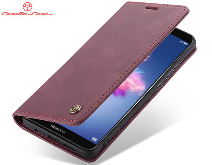 CaseMe Huawei P Smart Retro Wallet Kickstand Magnetic Flip Leather Case