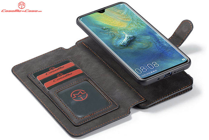 CaseMe Huawei Mate 20 Zipper Wallet Magnetic Detachable 2 in 1 Folio Flip Case