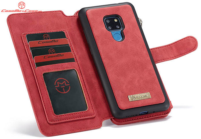 CaseMe Huawei Mate 20 Zipper Wallet Magnetic Detachable 2 in 1 Folio Flip Case