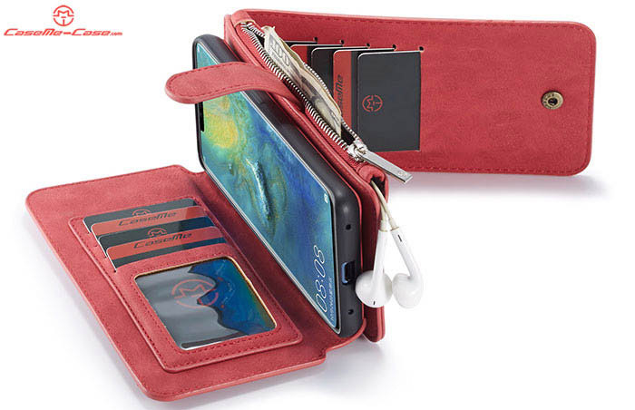 CaseMe Huawei Mate 20 Pro Zipper Wallet Magnetic Detachable 2 in 1 Folio Flip Case