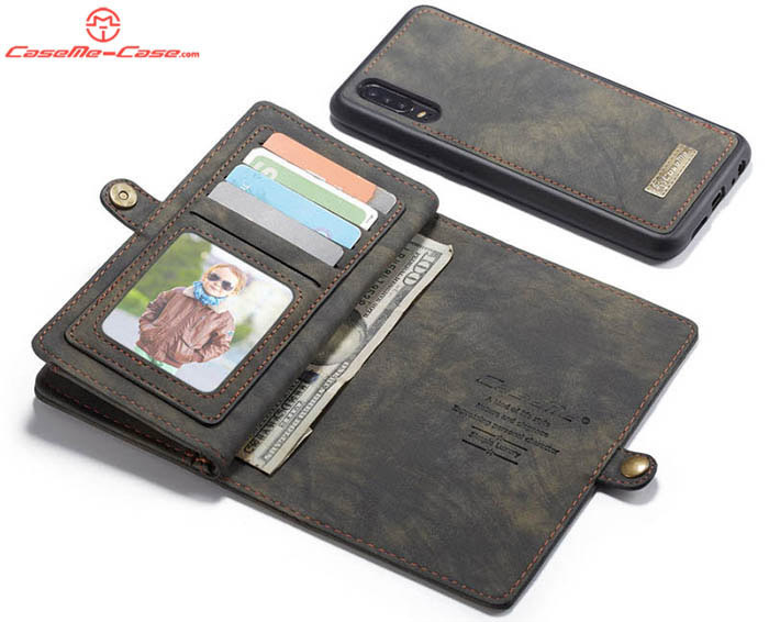 CaseMe Huawei P30 Zipper Wallet Magnetic Detachable 2 in 1 Folio Case