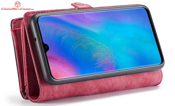 CaseMe Huawei P30 Zipper Wallet Magnetic Detachable 2 in 1 Folio Case