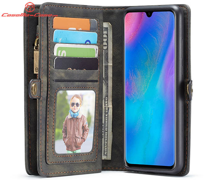 CaseMe Huawei P30 Lite Zipper Wallet Magnetic Detachable 2 in 1 Folio Case