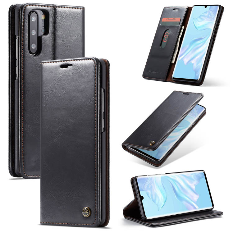 CaseMe Huawei P30 Pro Wallet Stand Magnetic Flip Case Black