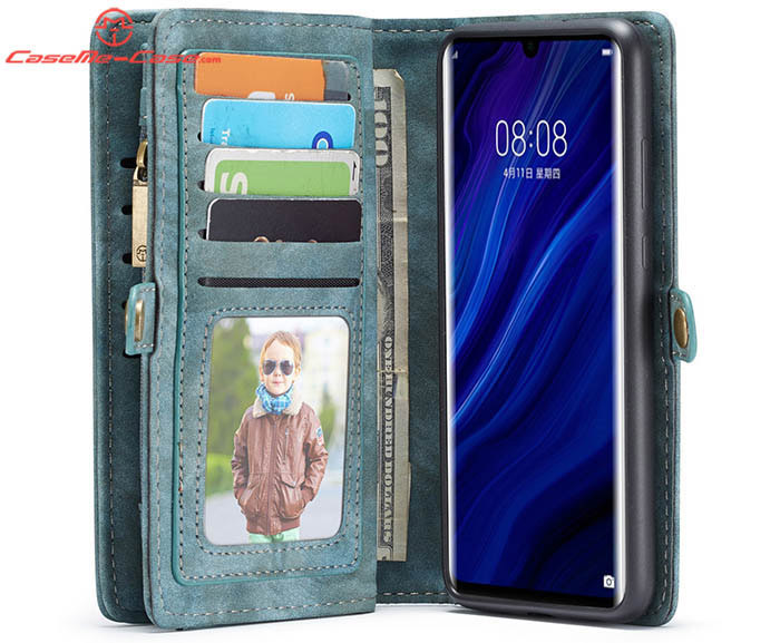 CaseMe Huawei P30 Pro Zipper Wallet Magnetic Detachable 2 in 1 Folio Case