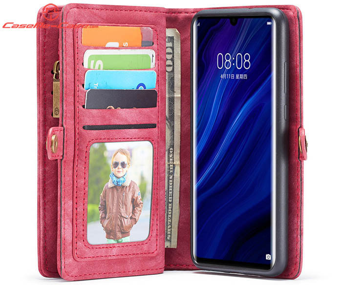 CaseMe Huawei P30 Pro Zipper Wallet Magnetic Detachable 2 in 1 Folio Case