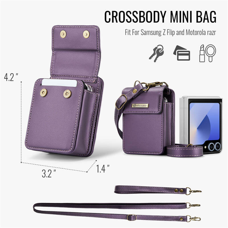 CaseMe Samsung Galaxy Z Flip6 Wallet RFID Blocking Crossbody Bag