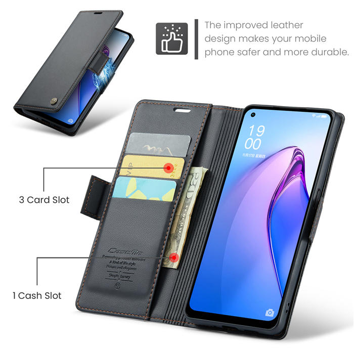 CaseMe OPPO Reno8 5G Wallet RFID Blocking Magnetic Buckle Case