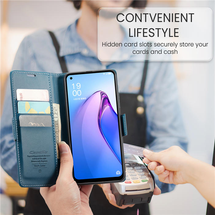 CaseMe OPPO Reno8 5G Wallet RFID Blocking Magnetic Buckle Case