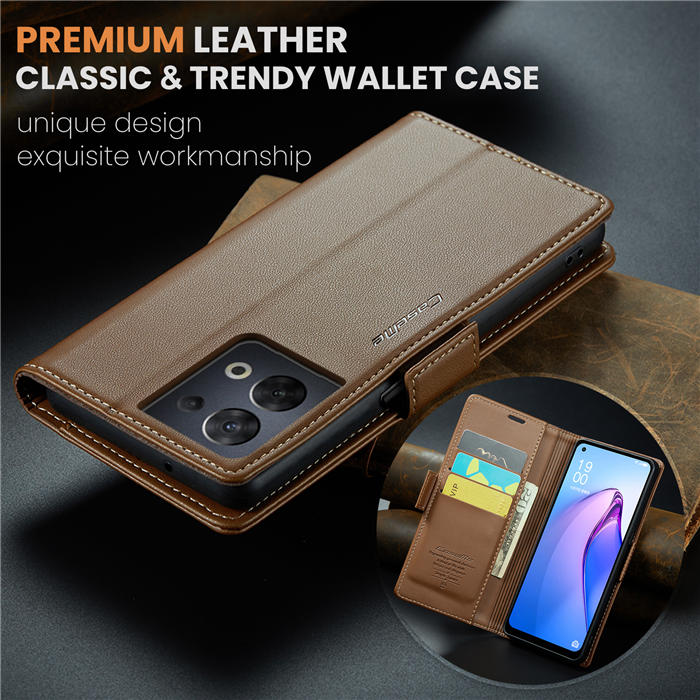 CaseMe OPPO Reno8 5G Wallet RFID Blocking Magnetic Buckle Case